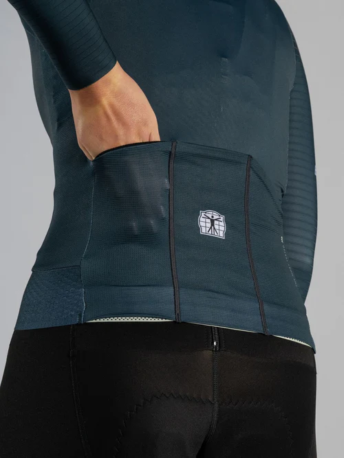 Epic Long Sleeve Jersey Graphite Blue 3 Back Pockets Women