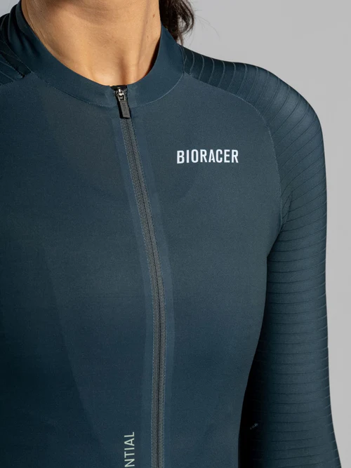 Epic Long Sleeve Jersey Graphite Blue Race Position Fit Women