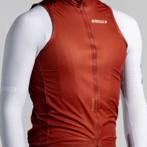 Wind Block Front Gilet Terra Cotta